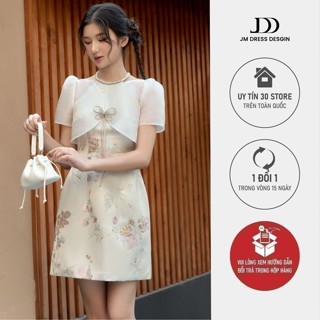 Đầm cổ yếm dáng A phối áo tơ 1F30.2412BF thiết kế bởi JM Dress Design