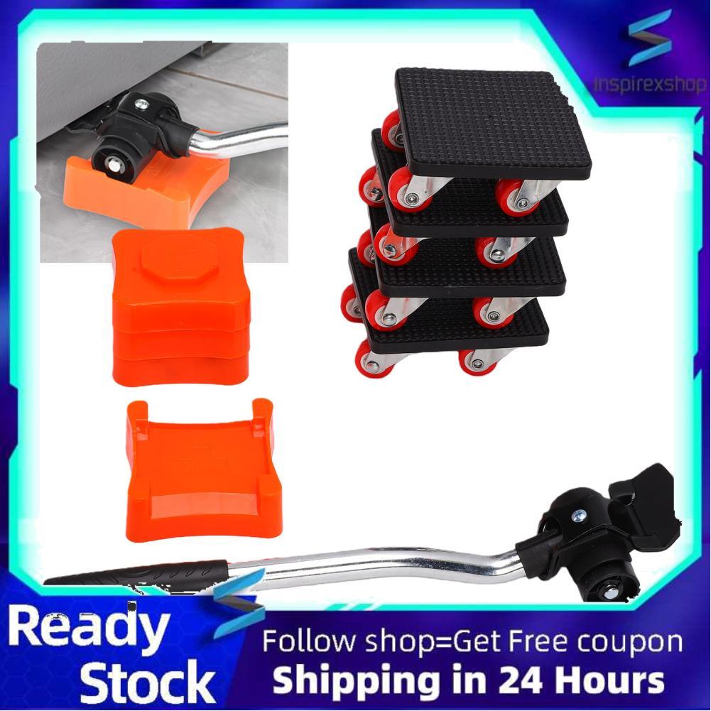 Inspirexshop Inspirexshop ZIZEV Đồ nội thất Mover 4 thanh trượt hạng nặng với bánh xe xoay 360 độ và