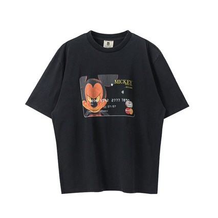 6FRN Vintage PureyMickey Mickey Mastercard Hoạt Hình Đau Khổ Tay Ngắn