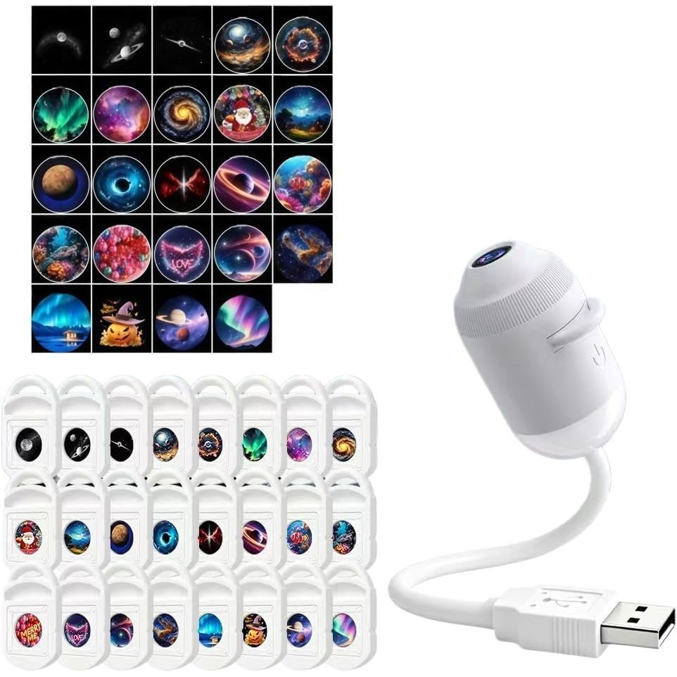 2-in-1 Galaxy Projector Night Light, 5D HD Smart Dynamic Starry Night Light with 360° Flexible Goose
