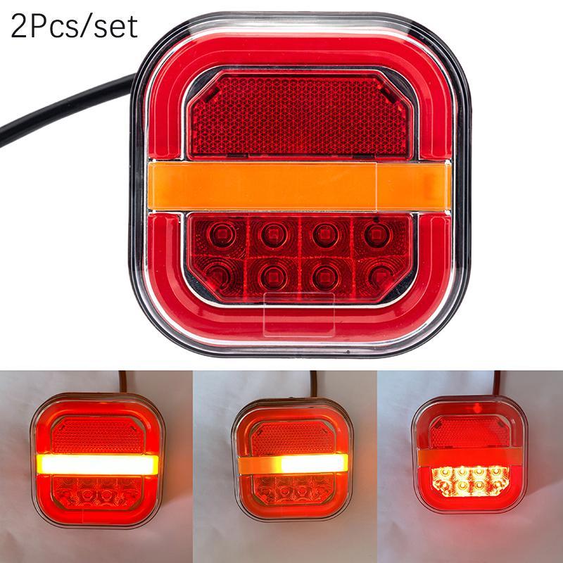 2pcs 4inch LED Đèn đuôi 12V 24V phía sau phanh tín hiệu lần lượt cho Trailer xe buýt Pickup