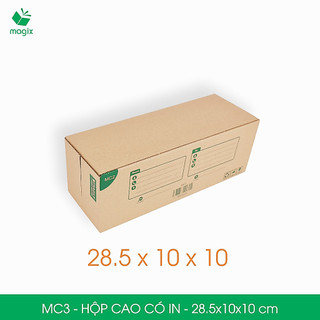 Mc3 - 28,5x10x10 cm - combo 20 hộp dài - hộp carton đóng hàng, hộp nắp gài | magix packaging