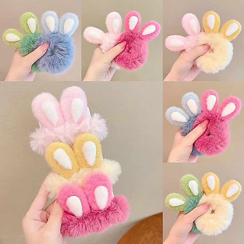 1 Dây Cột Tóc Tai Thỏ Dễ Thương Cho Bé Gái