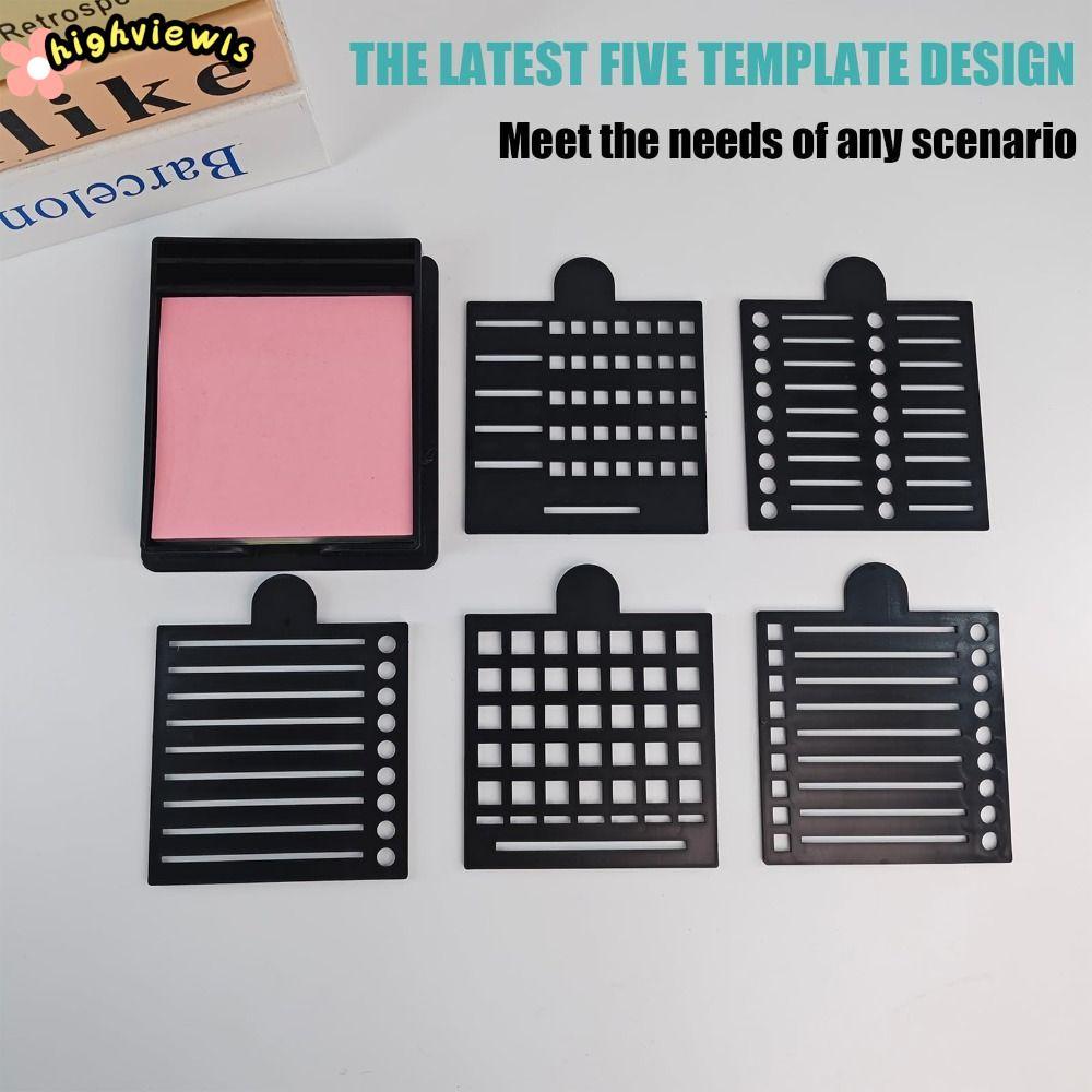HIGHVIEWLS Sticky Note Stencil, Sticky Note Organizer Note Box Bộ đựng ghi chú dính, Công cụ lưu trữ