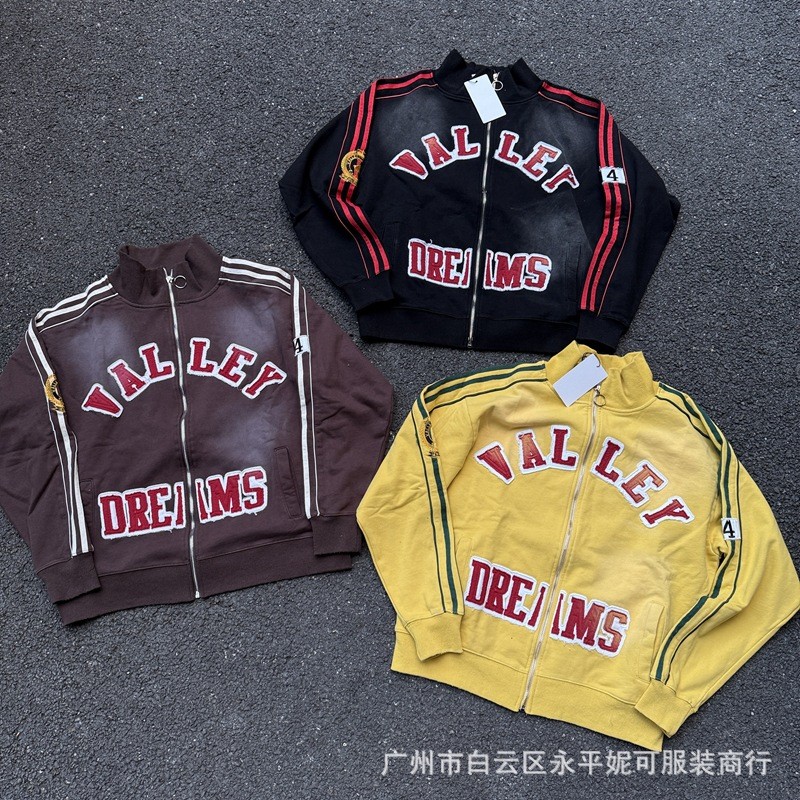 MFSR 2025New European and American Style VALLEY Hoodie American-style trendy hooded zip-up sweatshir