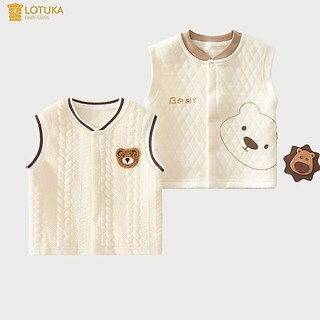 Áo Gile Trần Bông 3 Lớp Hình Gấu LOTUKA Cho Bé Trai Bé Gái, Áo Khoác, Áo Thu Đông, Quần Áo Trẻ Em Size 3-12kg