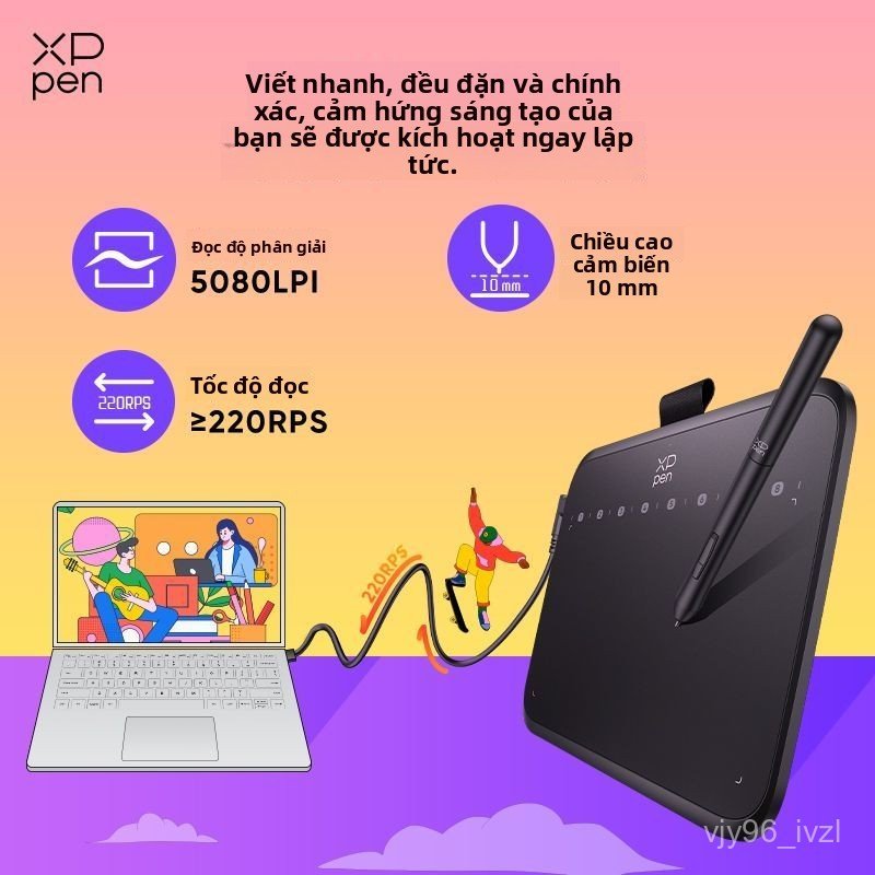 Bảng vẽ điện tử XPPen Deco 640 kết nối điện thoại PC hỗ trợ học tập thiết kế đồ họa mượt mà