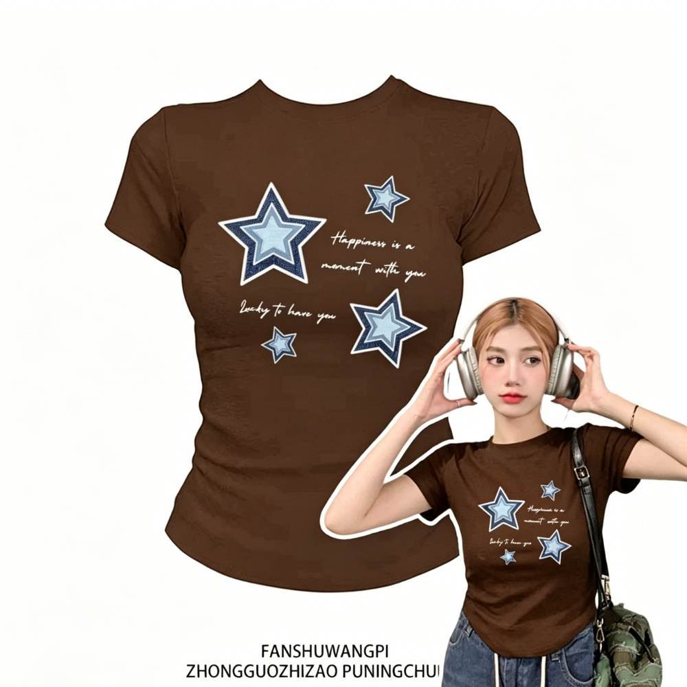 TeeTwoOne Crop baby tee Slim Fit Wear It And Hide Your Figure. Áo thun nữ vải Cotton siêu mềm "LUCKY