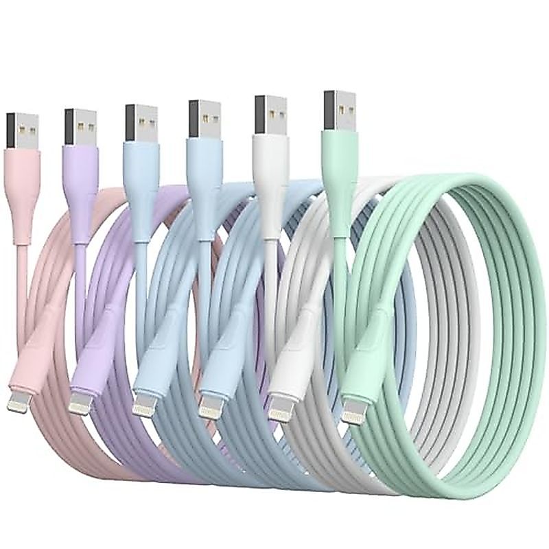 6Pack (3 / 3 / 6 / 6 / 6 / 10 FT) Chính hãng [Chứng nhận Apple MFi] Cáp sạc iPhone Sạc nhanh Dây sạc