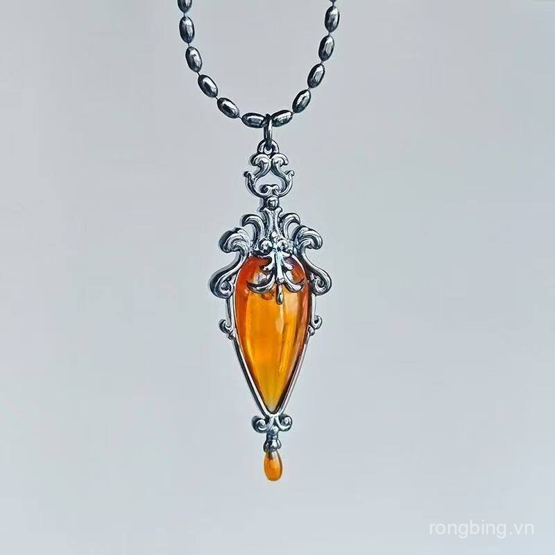 [Master of Secrets] Crane Citrine Pendulum Vòng cổ Mặt dây chuyền Tiểu thuyết tưởng tượng Hàng hóa P