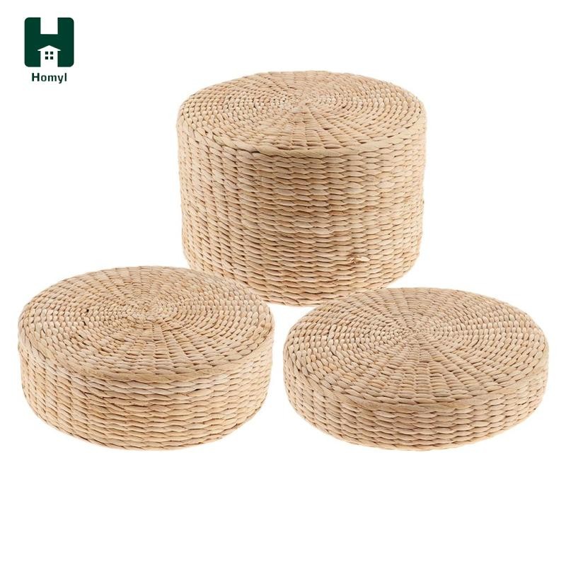 Homyl 12 inch Mộc Mạc Đệm Sàn Ống Hút Pouf Ghế Thiền Ottoman Trang Trí Nhà