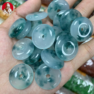 ((Giá 1 Cái) Hàng Hóa Tự Nhiên Jadeite Cao Đá Nổi Ngọc Ngọc Khóa An Toàn Mặt Dây Chuyền Khoảng 25 Mm Vòng Tay DIY Phụ Kiện