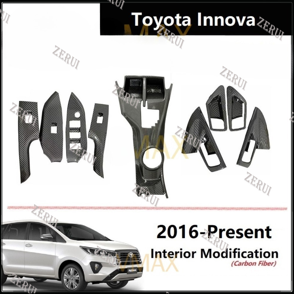 ZR Dành Cho Xe Toyota Innova 2016-nay Sợi Carbon Nội Thất Sửa Đổi Cho Xe Toyota Innova 2016-nay