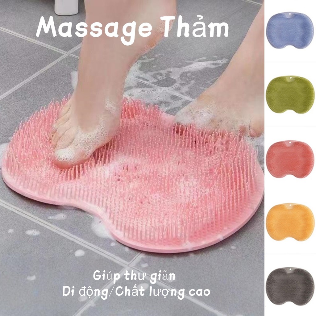Kuzhen Massage Thảm Lưng Cạp Bàn Chải Làm Sạch Tắm Chân Rửa Thảm Hút Tường Thảm Chà Chân Tay Tắm Toàn Thân HOT