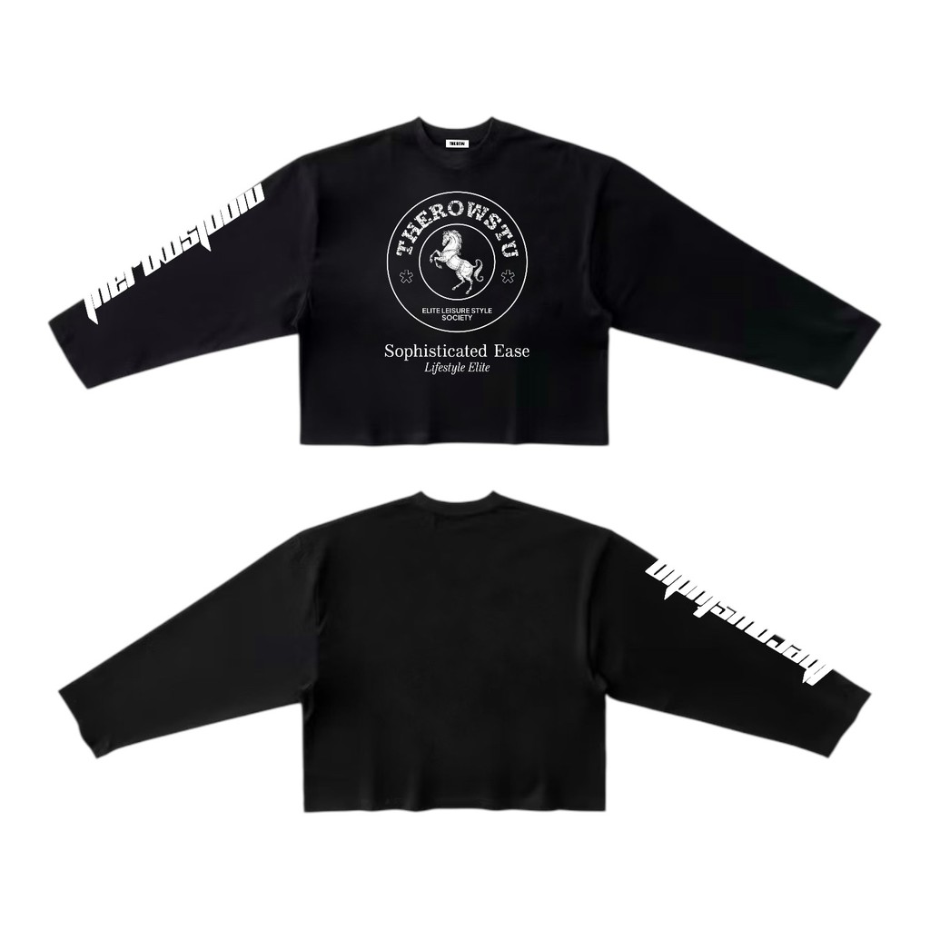 [Ver2] Áo Thun Tay Dài Long Sleeve Boxy THEROW 250gsm Form Rộng Cổ Tròn Unisex Nam Nữ Basic | BigBuy360 - bigbuy360.vn