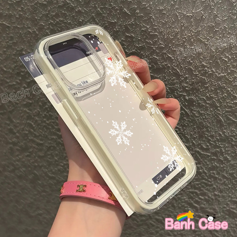 Ốp lưng iPhone bông tuyế cho iPhone 17 16 15 14 13 12 11 Pro ProMax Plus Ốp lưng silicon TPU mềm | BigBuy360 - bigbuy360.vn