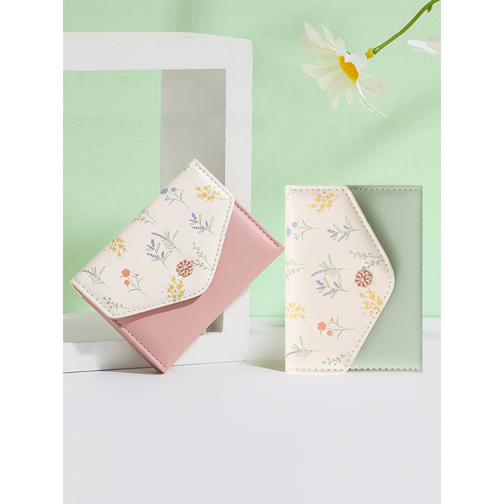 multi -compartment women's wallet short female wallet mini hand -held female wallet Ví Nữ Nhỏ Nữ Ngắ