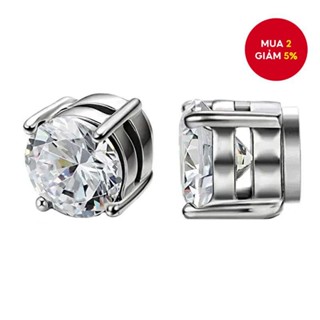 Bông tai kẹp từ tính Zircon dành cho nam và nữ Trang sức tai giả không đục lỗ