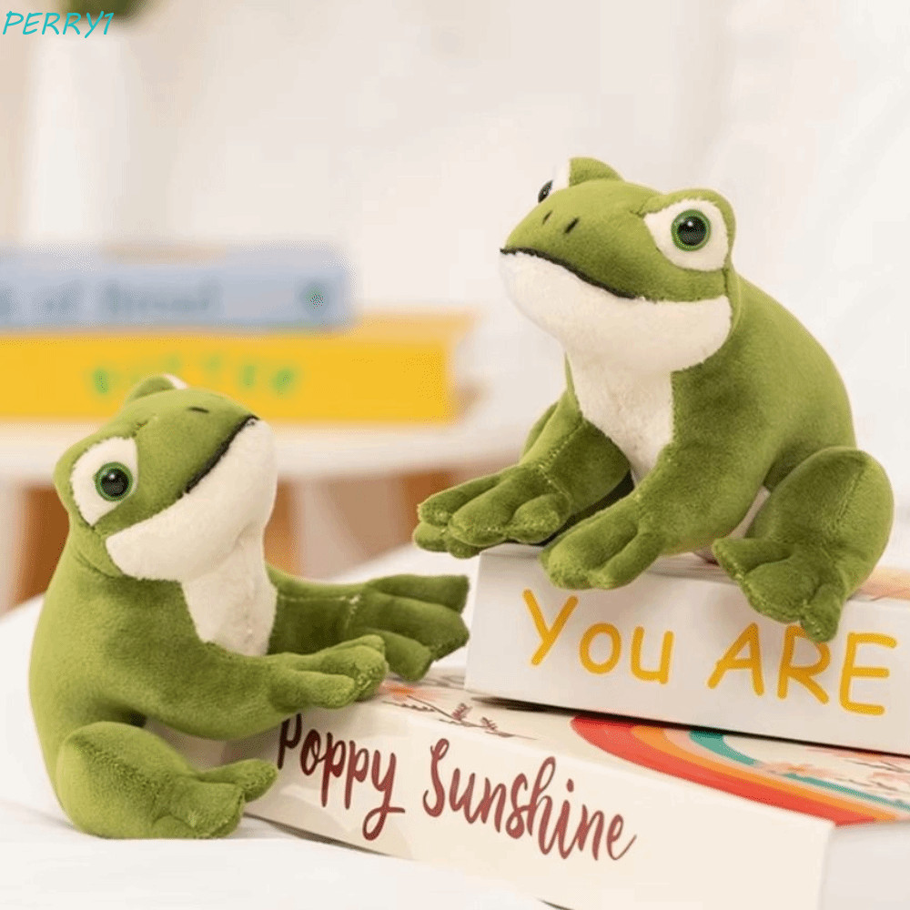 PERRY Green Frog Plush Toy, Phim hoạt hình Anime PP Cotton Mini Frog Plush Doll, Bộ sưu tập trang tr