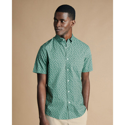 CHARLES TYRWHITT - Áo sơ mi nam cổ bẻ tay ngắn in hoa trẻ trung_CSN0501-TEL