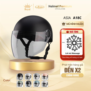[Độc Quyền] Mũ Bảo Hiểm Nửa Đầu Kính Chống Nắng Asia A18C Chính Hãng - 1/2 Nam Nữ, Bảo Hành 1 Năm
