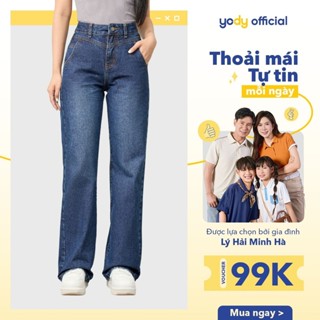 Quần Jean Nữ YODY ỐNG SUÔNG, Cạp Cao ulzzang Chất Liệu Tái Chế Eco ReCotton, tôn dáng TRA - QJN7063