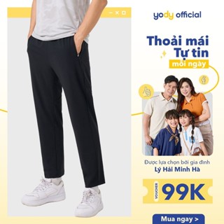 Quần gió dài nam quần thể thao nam YODY dáng suông, vải co giãn, mềm mại, thông thoáng MATP25S005
