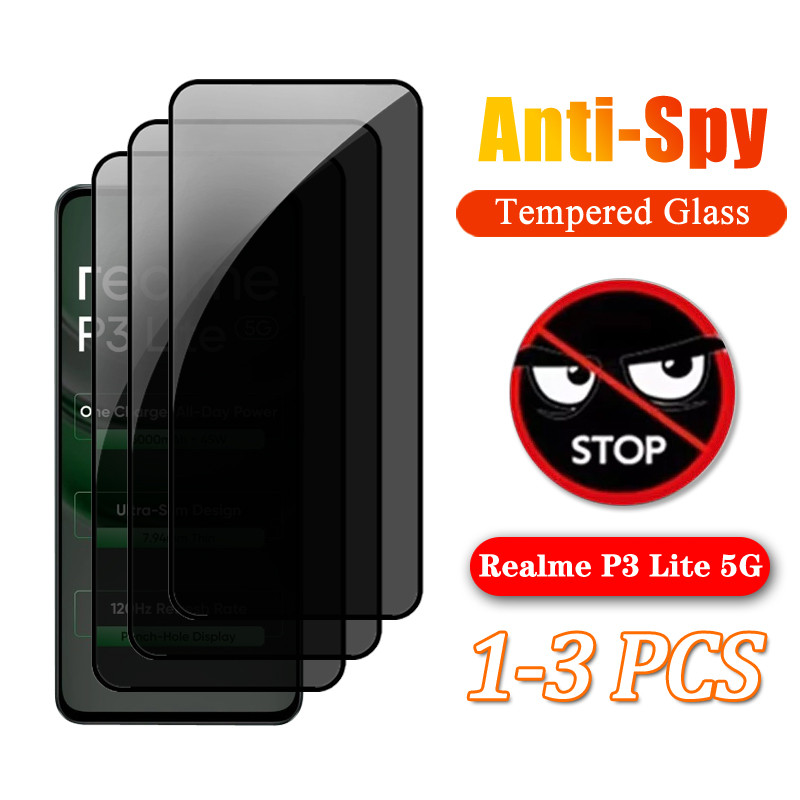 1-3 Chiếc Realme P3 Lite 5G 4G Bảo Vệ Màn Hình Chống Gián Điệp Cho Realme P4 P3 P3X P2 P1 Pro Lite S