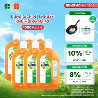 Combo 06 Dung Dịch Diệt Khuẩn Khử Mùi Đa Năng Dettol, Chai 1L