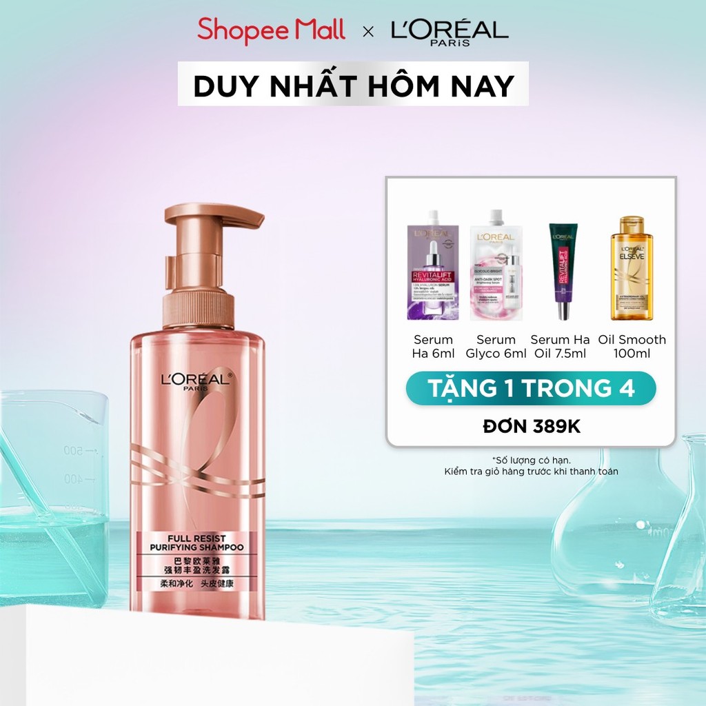 Dầu Gội Ngăn Ngừa, Giảm gãy Rụng Tóc Giúp Tóc Chắc Khỏe  L’Oreal Paris Elseve Full Resist Anti Hair Fall Shampoo 440Ml