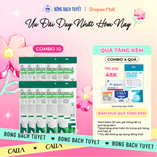 Combo 10 Gói Khẩu trang Bông Bạch Tuyết KF94 4 lớp trắng (10 cái/gói)