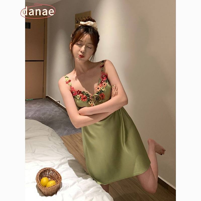 New Summer Pure Sexy Ice Silk Strap Night Dress Women's Suitable for Daily Wear Dress Home Wear Summ