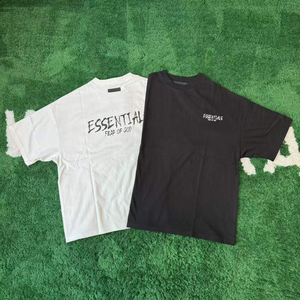 UK44 FEAROFGODESSENTIALSFOG Double Line2025New Letters logo Men's and Women's Short Sleeves T Shirt