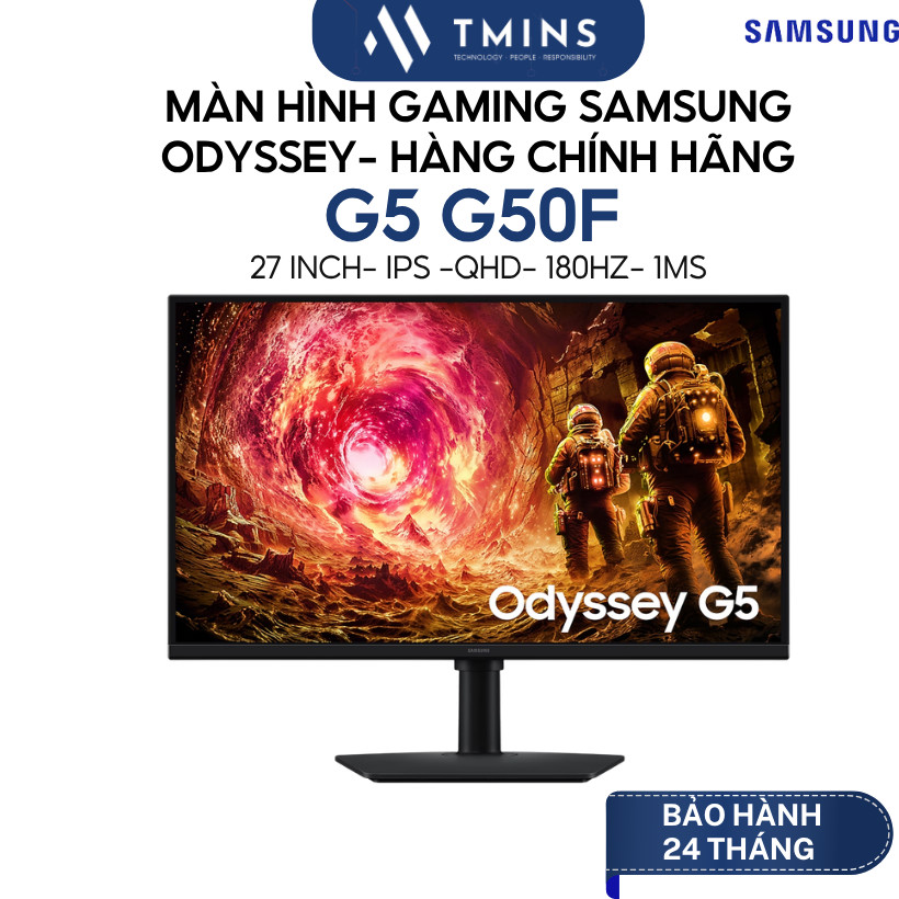 Màn hình Gaming SAMSUNG Odyssey G5 G50F (27inch/ IPS/ QHD/ 180Hz/ 1ms) - Hàng chính hãng