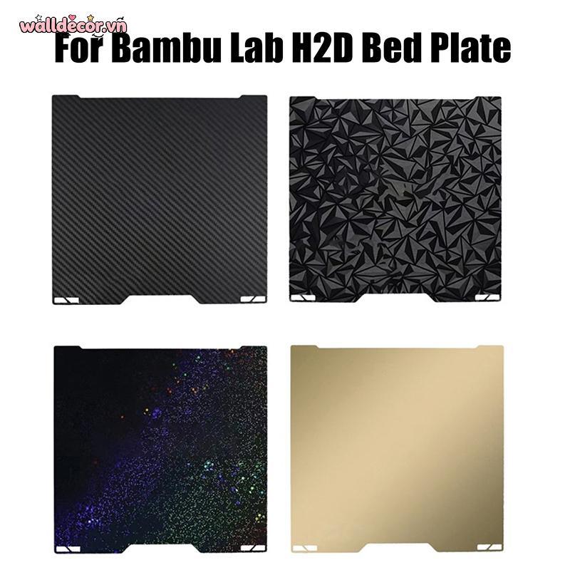 Wa Cho Bambu Lab H2d Tấm Giường 380x380mm PEO PET PEI Tấm Họa Tiết Hai Mặt Cho Bambu Lab H2D Máy In 