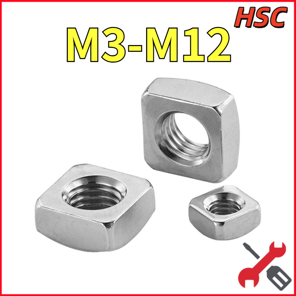INOX 316 Đai ốc vuông /Tán Ecu vuông M3-M12[HSC-2]