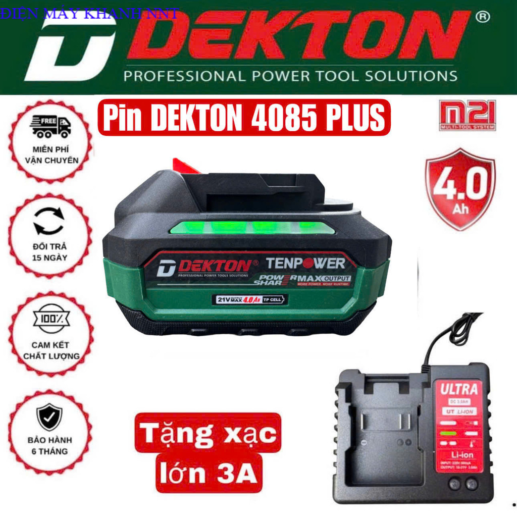 [GIẢM 50% - BH 6T] Pin Dekton M21, M21-B4085PLUS, M21-B4015TP, Chân Pin Phổ Thông ĐIỆN MÁY KHANH NNT