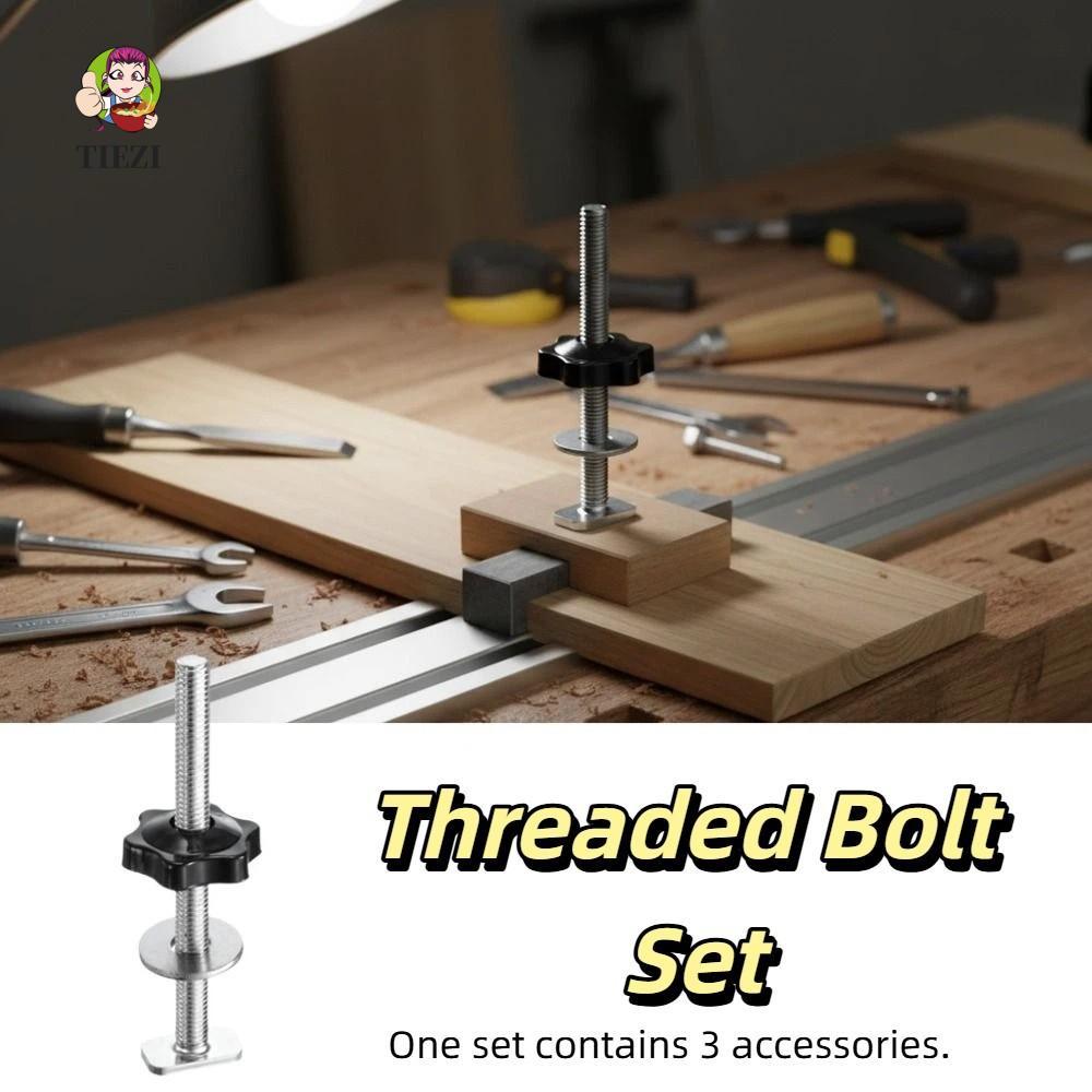 TIEZI Miter T-Track Jig, M8x100mm Heavy Duty T-Slot Slider, Bu lông T-Track Vít Plum Star Knob Vít F