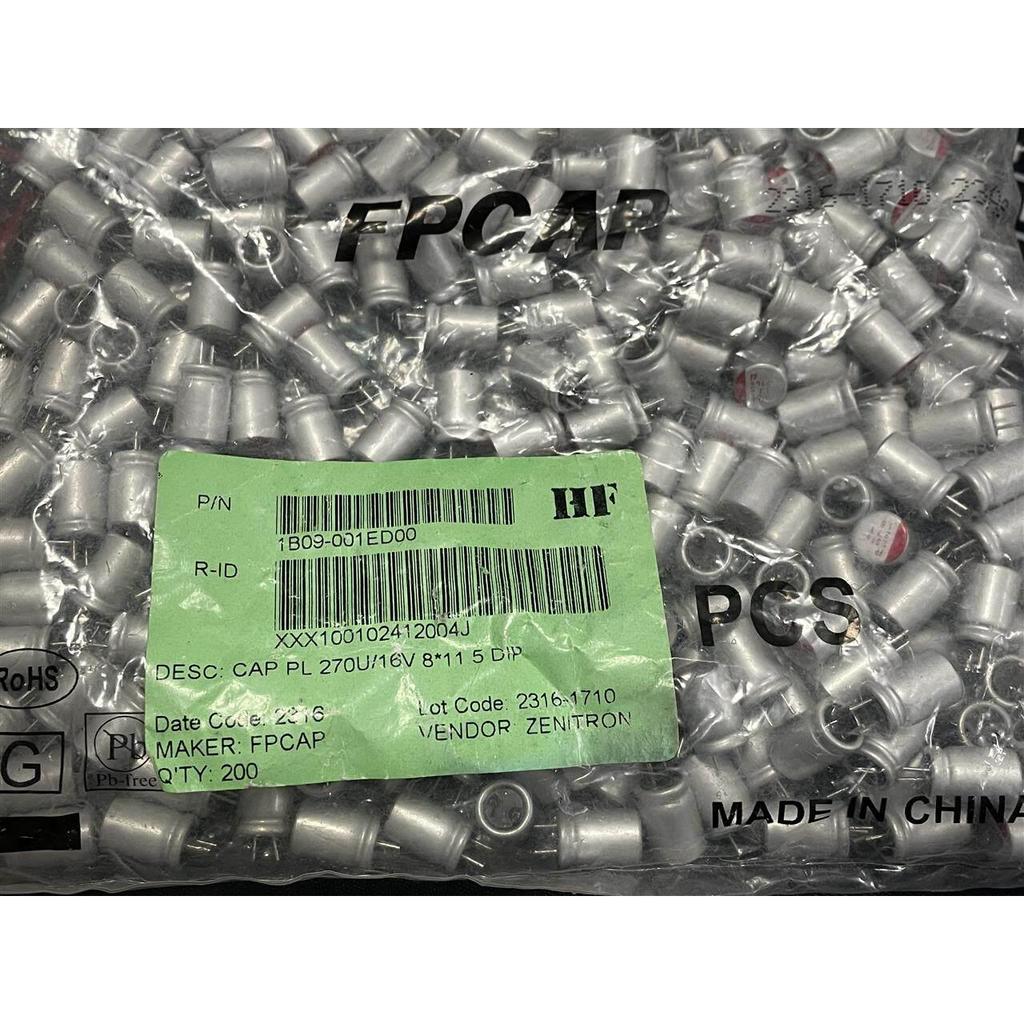 FP-016RE271M-NUCG Đỏ 270UF 16V 8 * 11.5 271 16 Tụ Điện Vỏ Nhôm