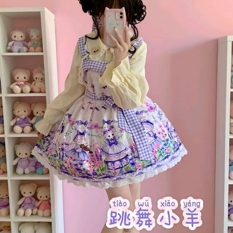 Thiết Kế Gothic Đầm Dây Đeo Đầm jsk Đầm lolita Đầm Dễ Thương Phong Cách Ngọt Ngào