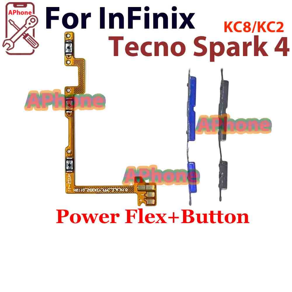 Dành Cho INFINIX TECNO Spark 4 KC8 KC2 Nút Tắt Âm Lượng Cáp Mềm