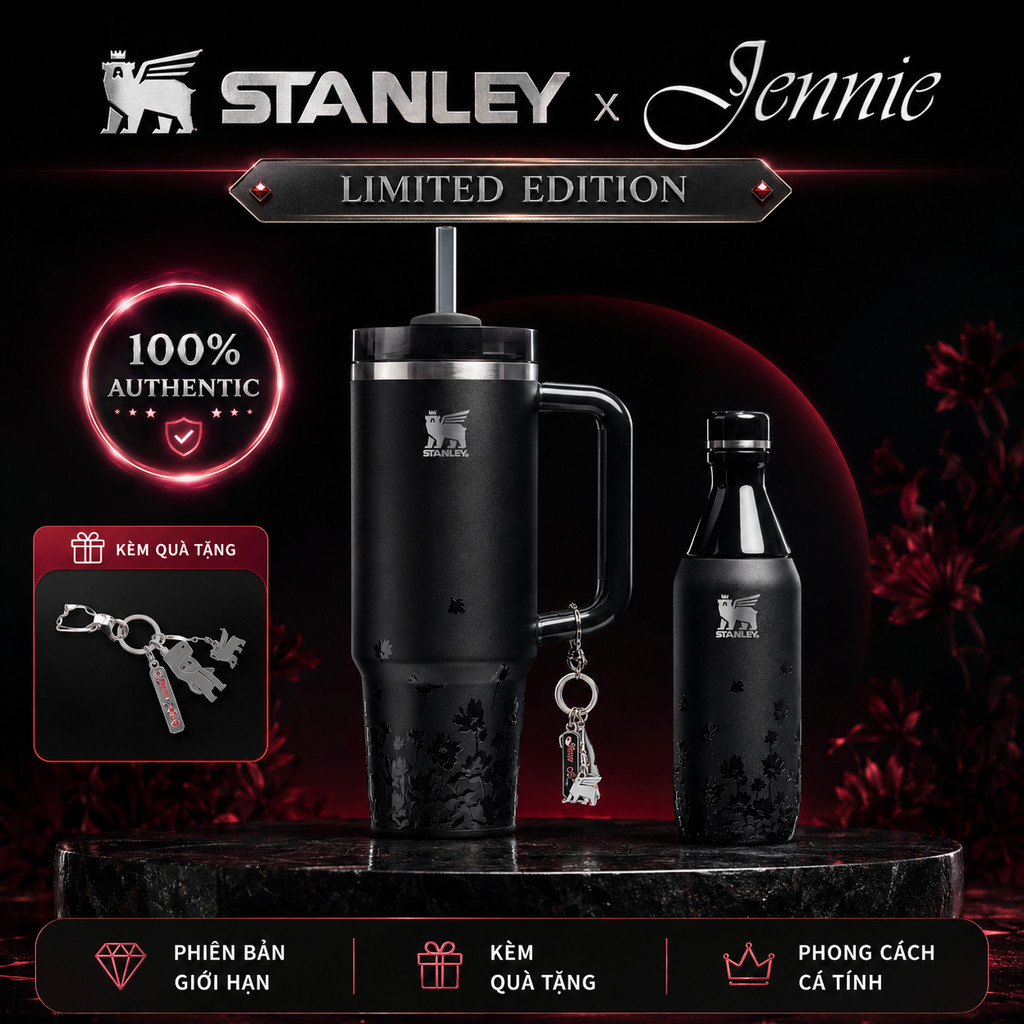 [Hàng chính hãng] STANLEY 1913 x JENNIE The Quencher Luxe Tumbler 40oz, cốc giữ nhiệt có tay cầm, gi