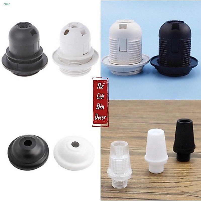 Chuôi đèn E27 đui đèn lắp đèn thả đèn gỗ đèn mây tre đan LK101
