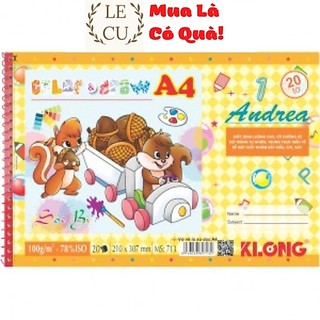 Vở vẽ klong xé lò xo dọc a4, 20 tờ 100/84; ms: 713