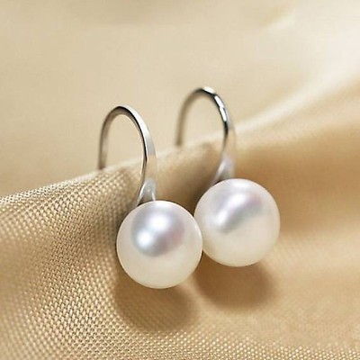 Bông Tai Móc Câu Bạc 925 Đính Ngọc Trai Hạt 9ly - Ngọc Trai Trường Thịnh