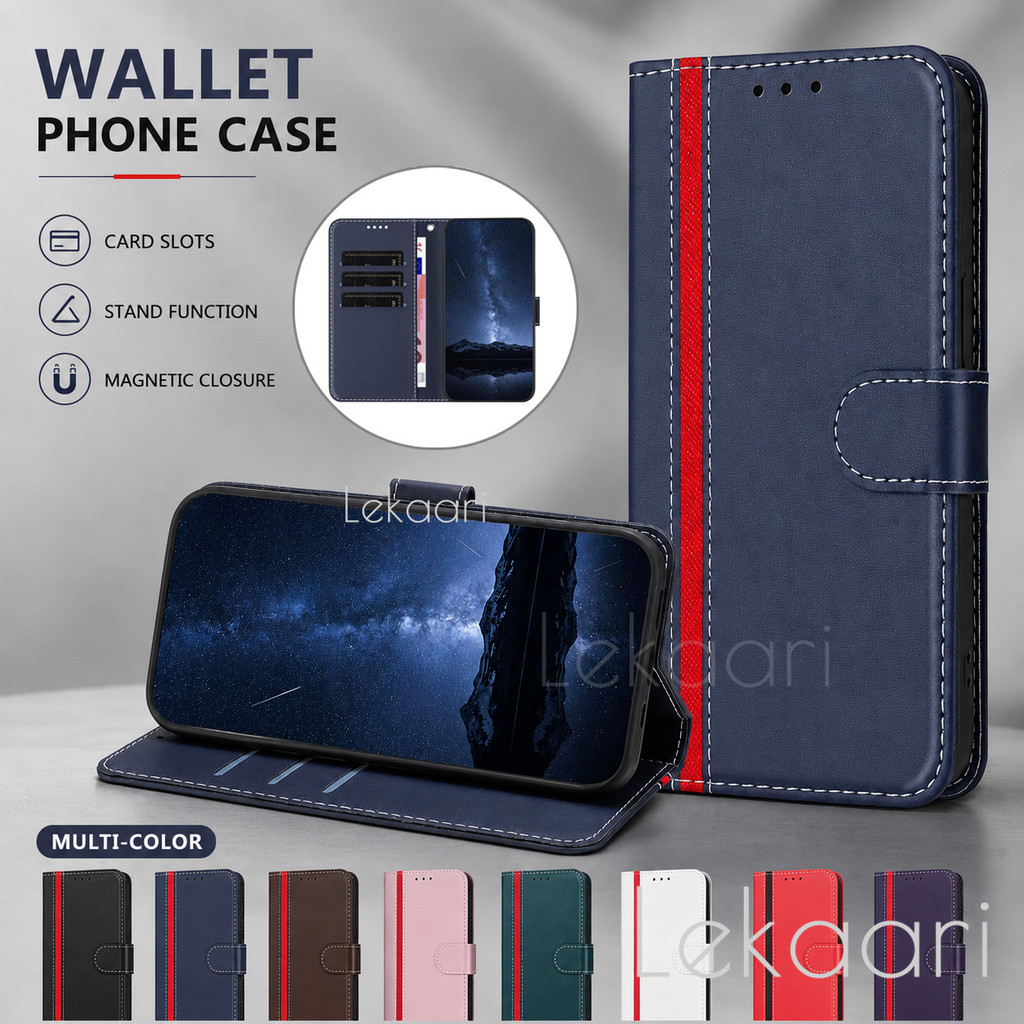Ốp Lật Da Cho Realme C33 C30 GT 8 7 6 6t 5 Neo 3 3T Narzo 50i Prime 5G Pro Retro Tương Phản Khâu Ví