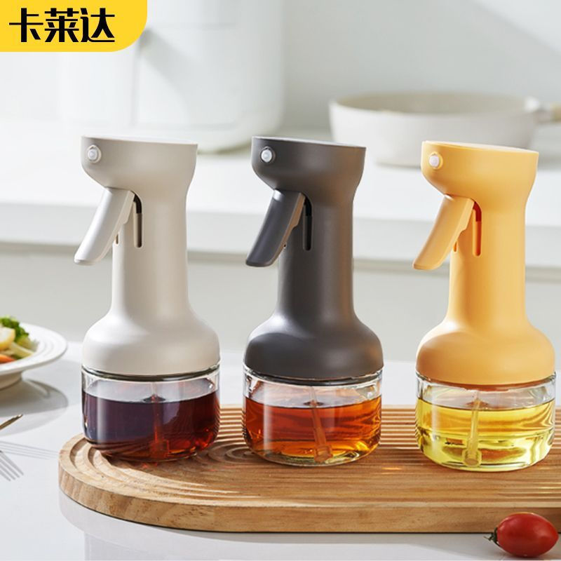 TQ~Oil spray bottle for kitchen use, home barbecue olive oil cooking oil spray pot, atomized fat-red