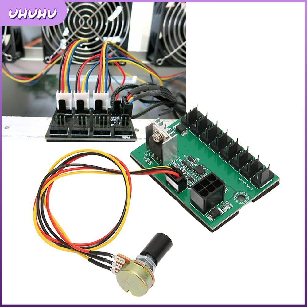 Bộ chuyển đổi quạt UHHU, Cắm và Chạy Cổng nguồn 6 Pin PC Fan Hub 2 Pin 3 Pin 4 Pin 8 chiều Bộ chia q