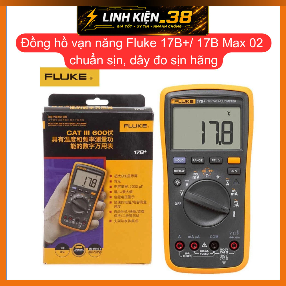 Đồng hồ vạn năng Fluke 17B+/ 17B Max 02 chuẩn sịn, dây đo sịn hãng. linhkien_38