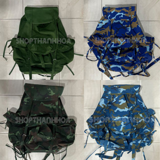 Balo thời trang màu xanh trơn in loang